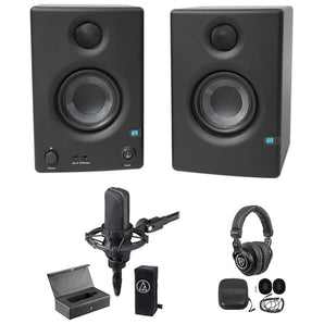 Audio Technica AT4033A Condenser Microphone Mic+Presonus Monitors+Headphones