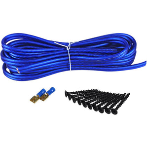 Complete Single Sub Box Enclosure Installation Kit: Speaker Wire, Screws, Spades