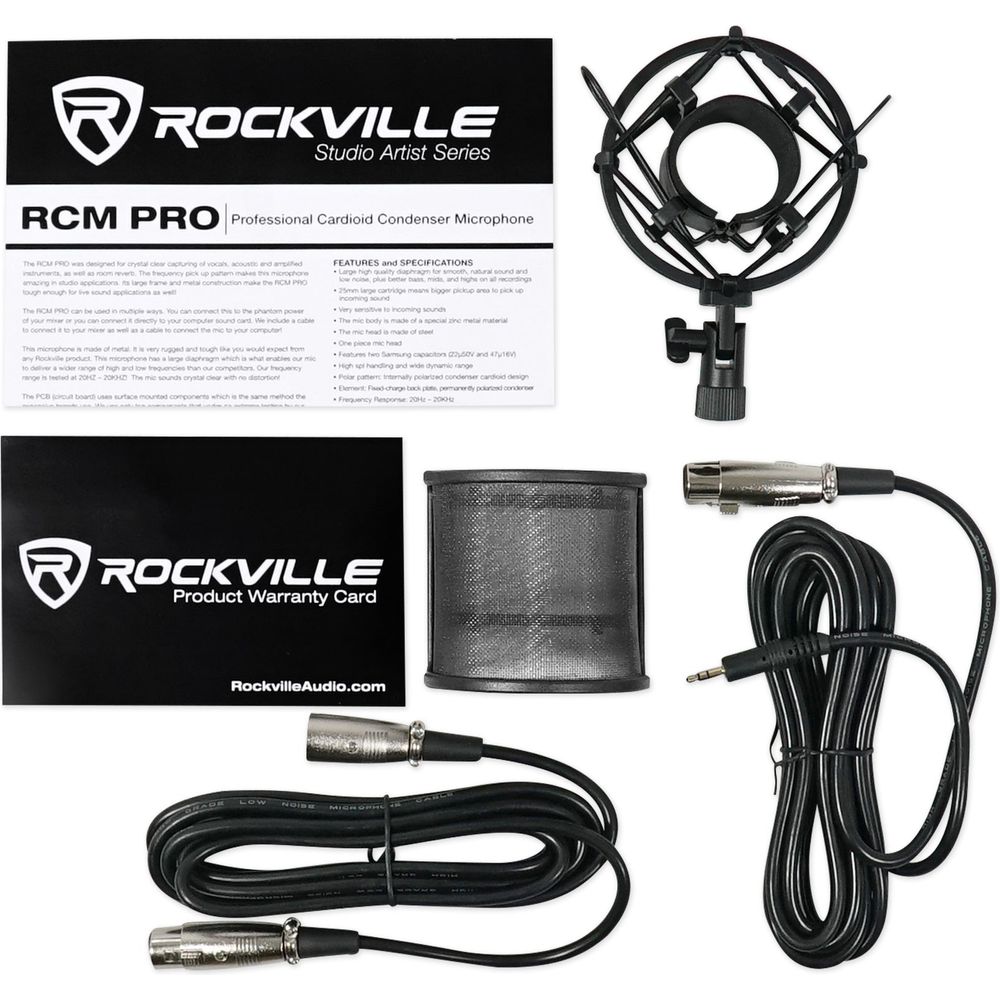 RockShield 3 Isolation Shield + RVES05 Stand + RCM PRO Mic Bundle