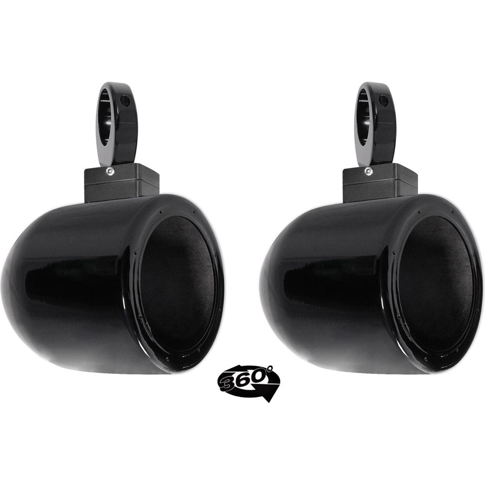 MAC65B Black 6.5" Tower Speaker Pods 2-Pack + MAC360B Swivel Clamps Bundle