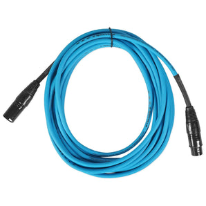 (3) Rockville RCXFM20E-Blue 20 Foot Female to Male XLR Mic Cables 100% Copper