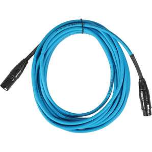 Rockville RCXFM20E-Blue 20 Foot Female to Male XLR Mic Cable 100% Copper