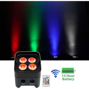 (2) Rockville BEST PAR 50 Rechargeable Par Wash Lights Wireless DMX+RGBWA+UV+Bag