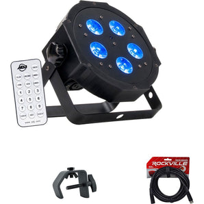 American DJ ADJ MEGA HEX PAR Can RGBWA+UV Slim LED Wash Light+Remote+Cable+Clamp