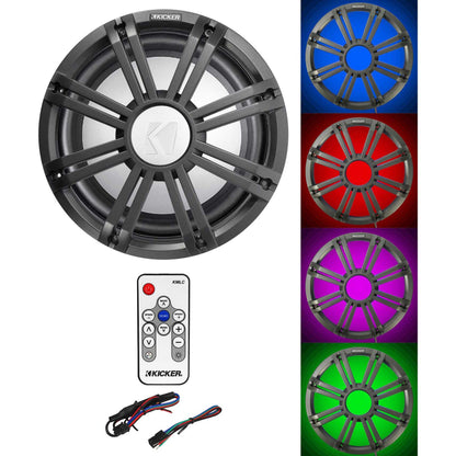 45KMF102 10" Free Air Marine Subwoofer, Charcoal LED Grille & Remote