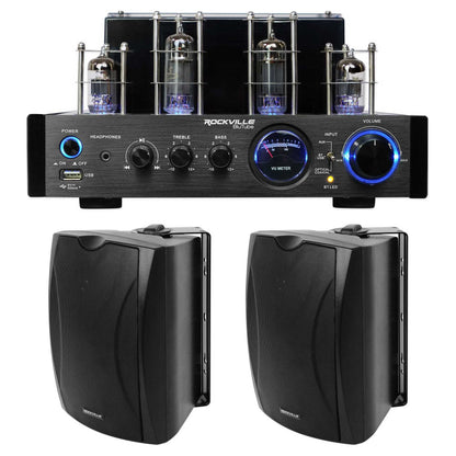 BluTube LED Tube Amplifier + (2) 6.5" Indoor/Outdoor Wall Speakers