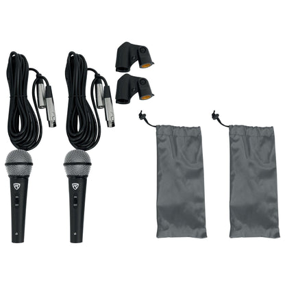 Rockville RPG2X10 Box 1 includes 2 800w Passive DJ PA Speakers+2 Stands+2 Mics+Cables