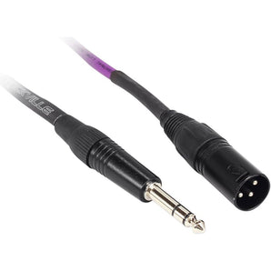 2 Rockville RCXMB1.5P Purple 1.5' Male REAN XLR to 1/4'' TRS Balanced Cables