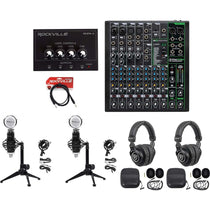 2-Person Podcast Recording Kit with ProFX10 v3 Mixer and Desk Stands