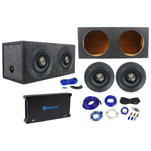 2) Rockville W10K9D2 10" 6400w Subwoofers+Sealed Sub Box+Mono Amplifier+Amp Kit