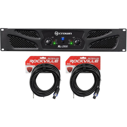 Crown XLi2500 Amplifier + (2) Rockville 1/4in TS to Speakon Cables