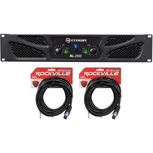 Crown Pro Audio XLi2500 1500w 2 Channel DJ/PA Amplifier+2 Speakon to 1/4" Cables