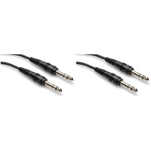 2 Hosa CSS-115 15 Foot 1/4" TRS To 1/4" TRS Balanced Interconnect Audio Cables