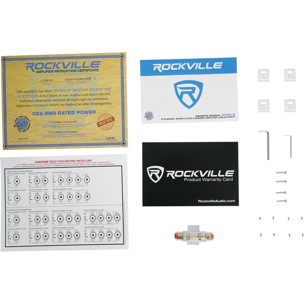 ATOM 8W + 4 AWG Marine Amp Kit Bundle
