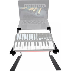 Rockville Dual Shelf Laptop+Controller Stand for Akai APC Key25 Keyboard