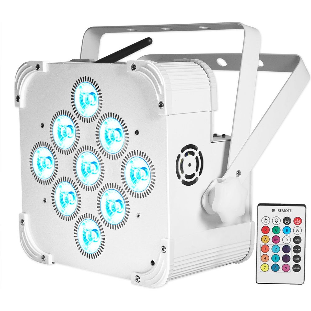 BEST PACK 60 (6) White Rechargeable Lights+Case+Wireless DMX Controller