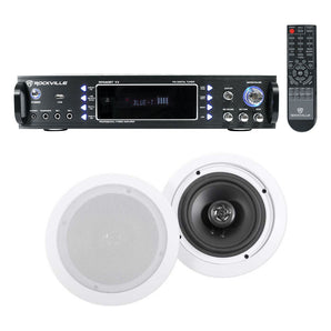 Rockville RPA60BT 1000w Home Theater Bluetooth Receiver +(2) In-Ceiling Speakers