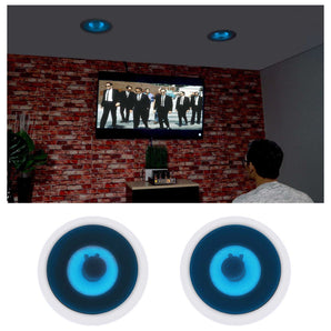 2 Rockville HC65B-LED 6.5" 500 Watt In-Ceiling Home Theater Speakers w/ Blue LED