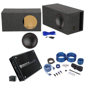 MTX 5512-22 12" 800w Subwoofer+Vented Sub Box Enclosure+Mono Amplifier+Amp Kit