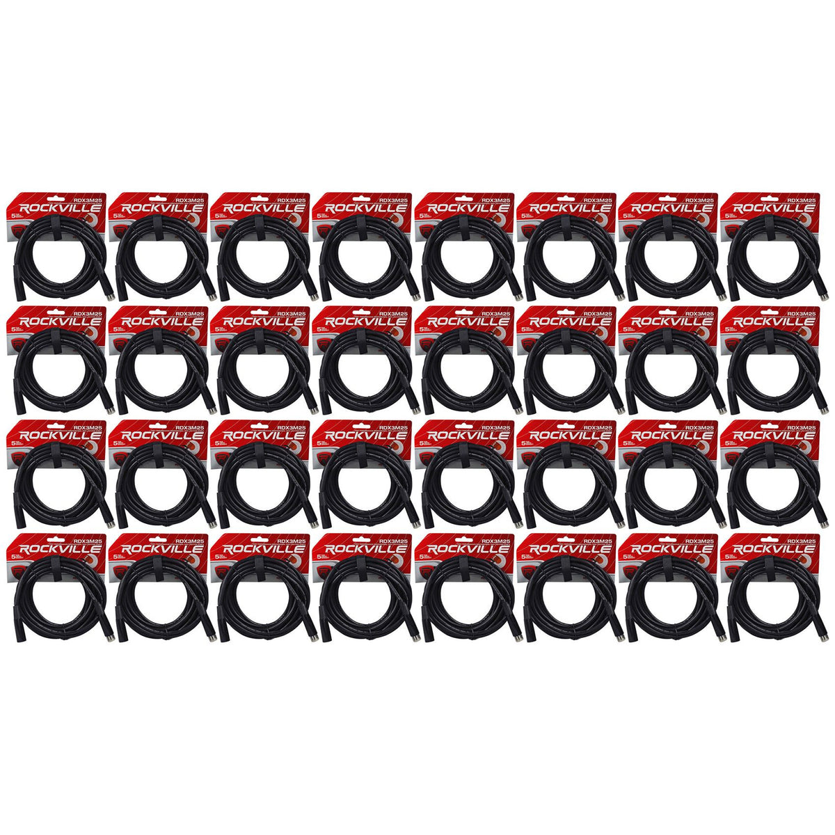 (32) Chauvet 25 Foot DMX Lighting Male 2 Female 3 Pin DMX Cables