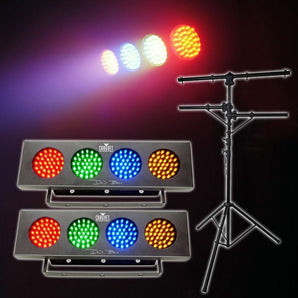 2 Chauvet DJ BANK Party Lights w/Automated Sound Activated Programs+Tripod Stand