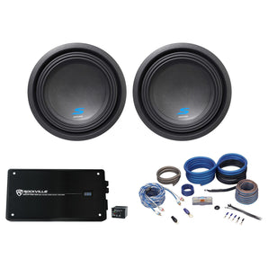 (2) ALPINE S-W10D4 10" 1800 Watt Car Audio Subwoofers+Mono Amplifier+Amp Kit