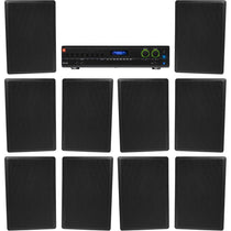 VMA2120 2-Channel Amplifier + (10) RockSlim 70B Black Wall Speakers