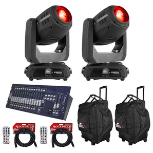 (2) Chauvet DJ Intimidator Hybrid 140SR Moving Heads+Bags+Remotes+Controller