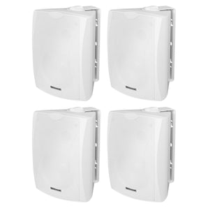 4) Rockville WET-5W 70V 5.25" IPX55 White Commercial Indoor/Outdoor Wall Speakers