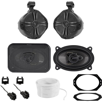 8" Swivel Tower Speakers+Front Speaker Upgrade For 1997-2002 JEEP WRANGLER TJ