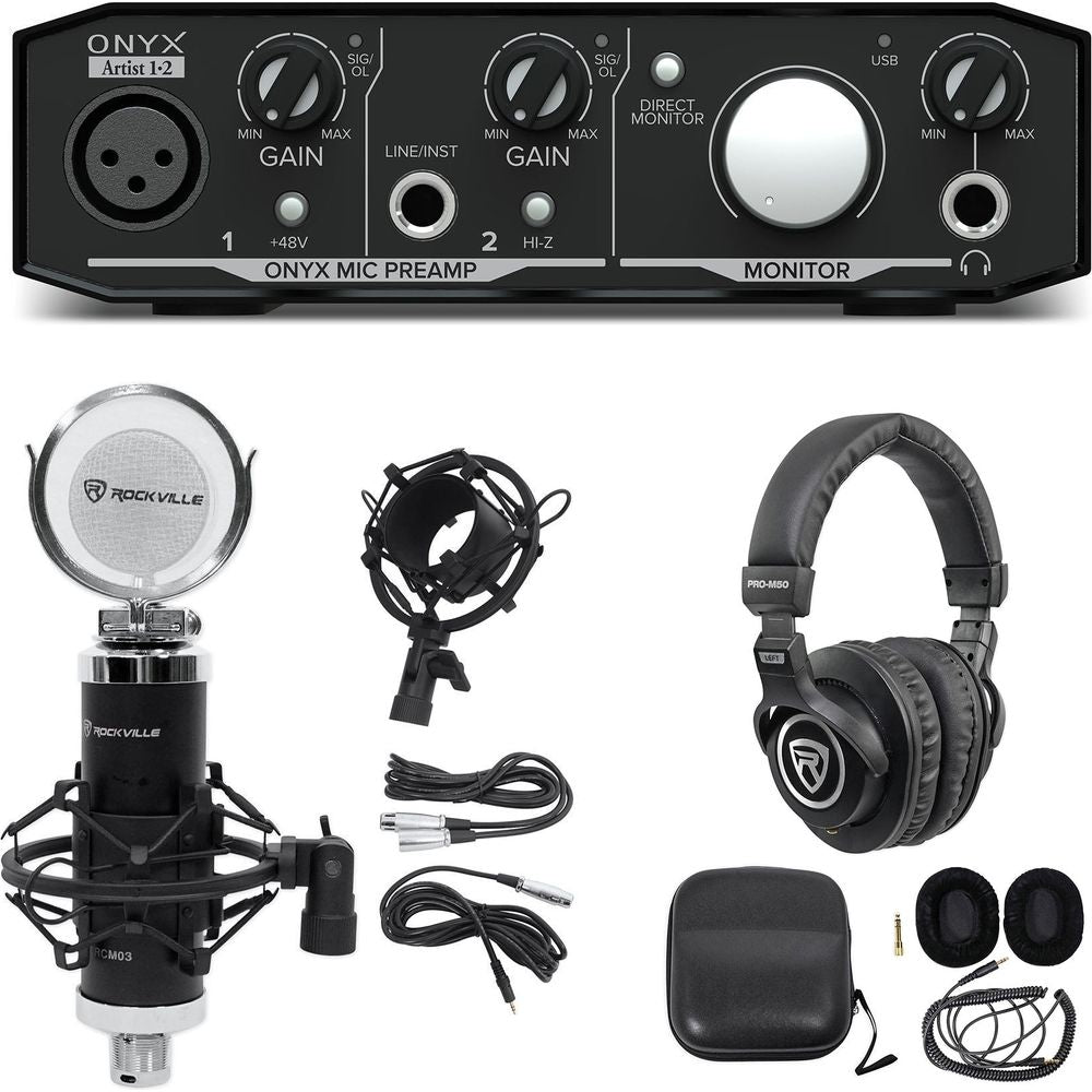 Onyx Artist 1.2 2x2 USB Recording Interface with Studio Mic and Headphones