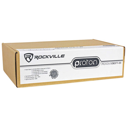 Rockville RXM8BTB 8-Channel 1500 Watt Marine Bluetooth Boat Amplifier+Amp Kit