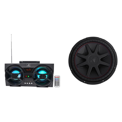43CVR152 CompVR 15" DVC 2-Ohm Subwoofer with NPB3 Bluetooth Boombox Speaker