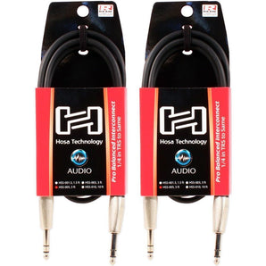 2 Hosa HSS-005 5 Foot 1/4" TRS To 1/4" TRS Balanced Interconnect Audio Cables