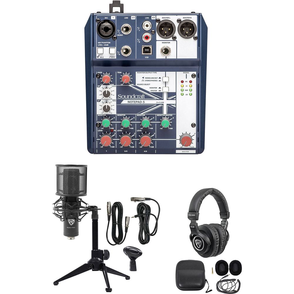 Gaming Twitch Stream Recording Bundle With Mixer, Mic, Headphones, Tripod
