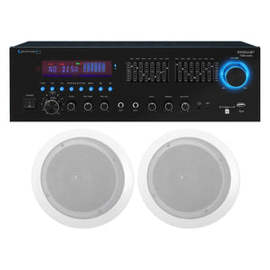 Technical Pro RX55URIBT Home Theater Bluetooth Receiver+2) 6.5" Ceiling Speakers