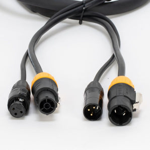 Accu-Cable AC3PTRUE12 IP65 Outdoor 12 Foot 3-Pin Power Link+DMX Combo Cable ADJ