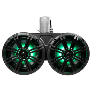 Pair KICKER 45KMTDC65 Dual 6.5" 390w Marine Wakeboard Tower LED Speakers KMTDC65