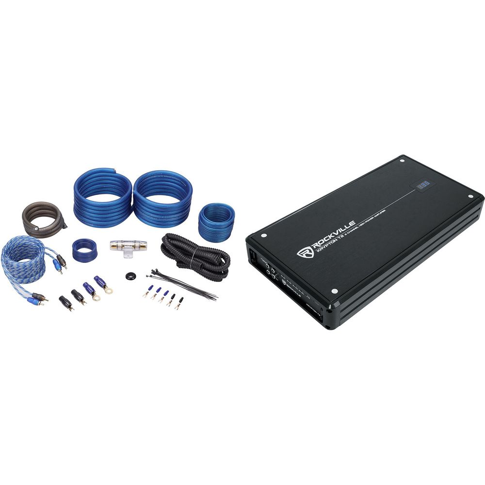 KRYPTON T2 Car Amplifier + 4 AWG Amp Wiring Kit Bundle