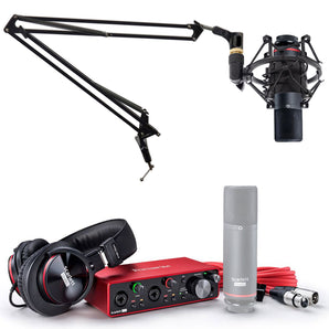 Focusrite SCARLETT 2I2 STUDIO 3rd Gen Audio Interface +Mic+Headphones and Boom Arm