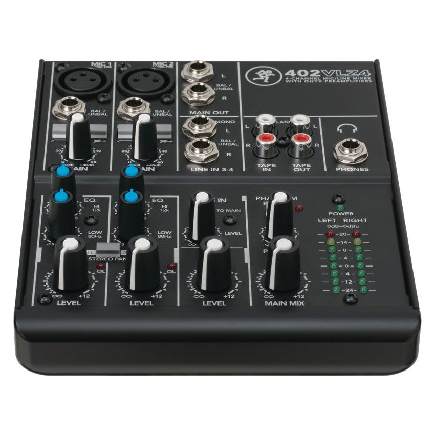 Mackie 402VLZ4 4-channel Compact Mixer w/ 2 ONYX Preamps+Microphone+XLR Cable