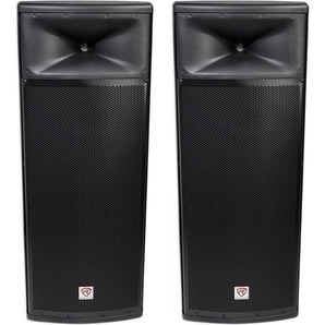 Pair Rockville SPGN254 Dual 15” 3000w 4-Ohm Passive DJ PA Speaker/ABS Cabinet