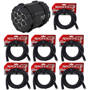 American DJ D6-Branch 6-Way DMX Splitter w/DMX In/Out+Truss Mount+(7) DMX Cables