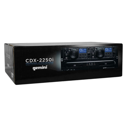 Gemini CDX-2250i Pro DJ Dual Two Deck Rack CD/MP3 Media Player w/USB+Power Strip