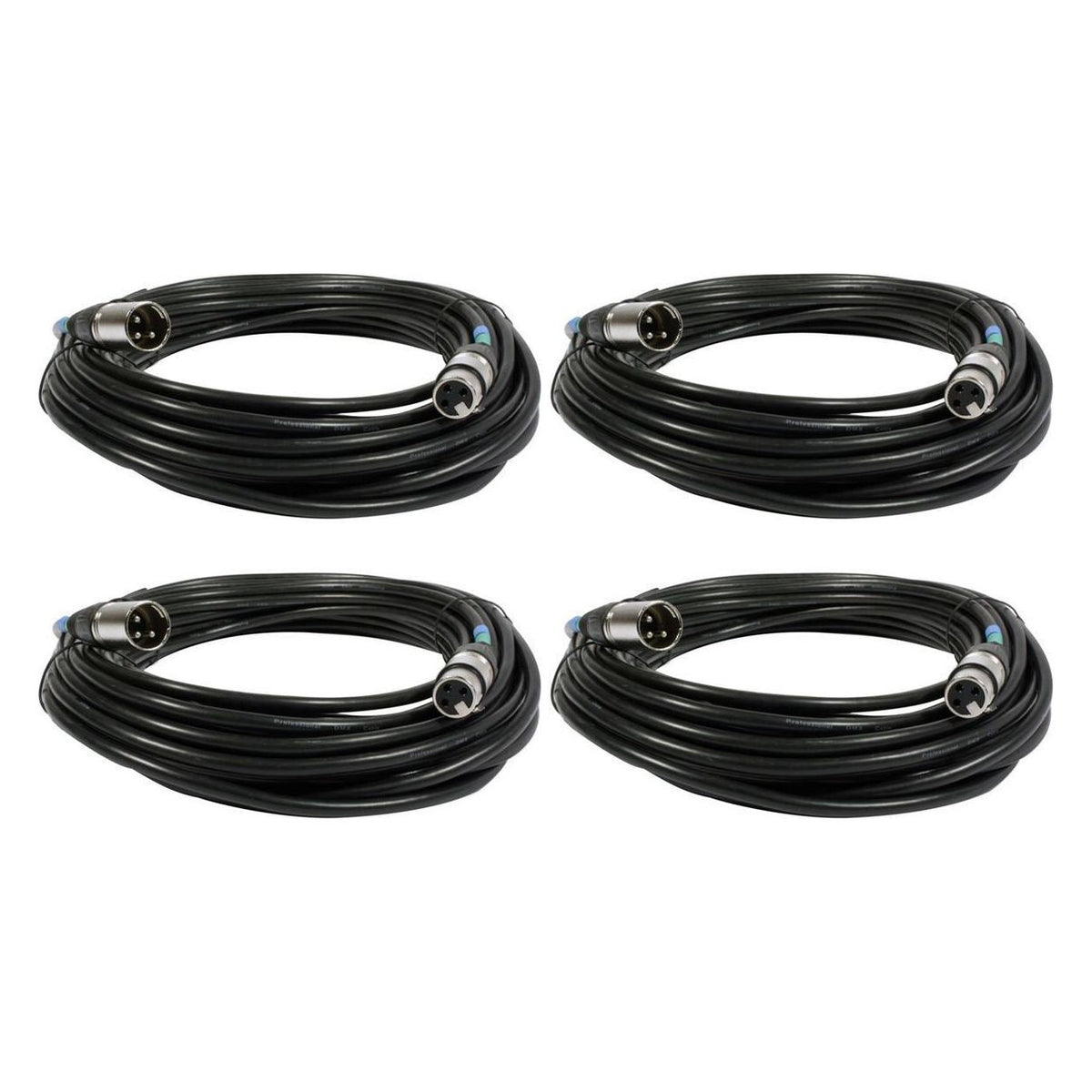 (4) 50 Foot 3-Pin XLR DMX Cables