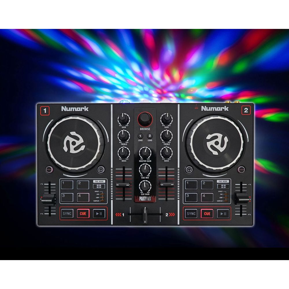 Numark Party Mix Serato DJ Controller w/ Built In Light Show+Sound Card Audio Savings