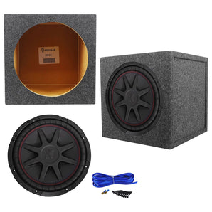 Kicker 43CVR122 COMPVR 12" 800 Watt Car Audio Subwoofer+Sealed Sub Box Enclosure