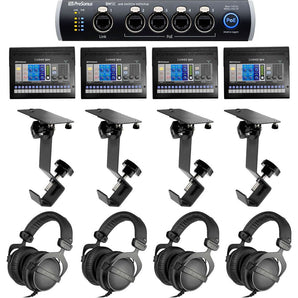 (4) PRESONUS EarMix 16M 16x2 16-Ch. AVB In-Ear Monitor Mixers+DT-770 Headphones