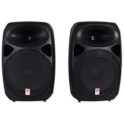Rockville RPG152K Dual 15" Speakers w/ Bluetooth+Mic+Speaker Stands+Cables+Bag