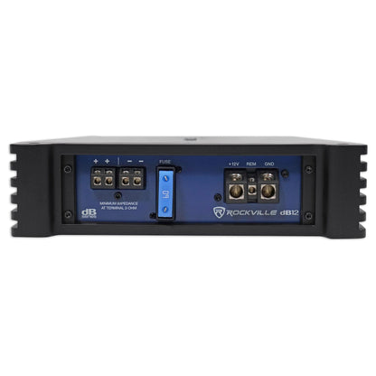 CompRT 1000W 12" Shallow Subwoofer + Sealed Enclosure + dB12 Amplifier + Amp Kit